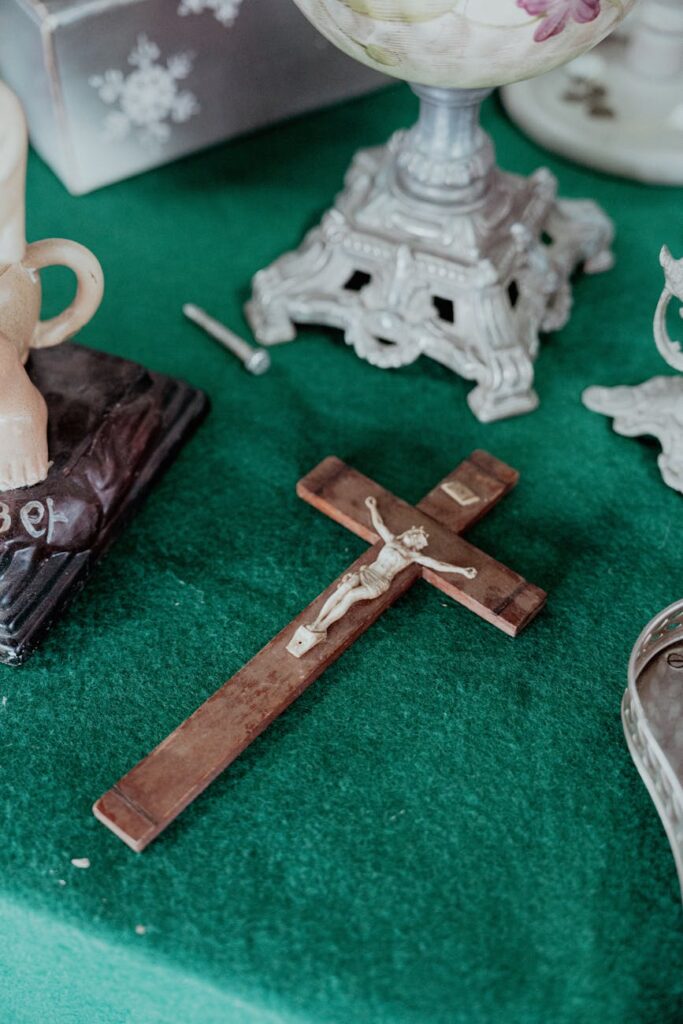 close up of a wooden cross